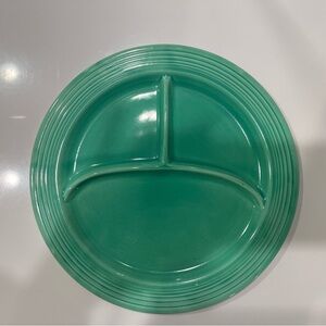 Vintage Fiesta Original Green Divided Plate
